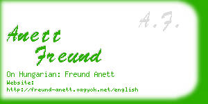 anett freund business card